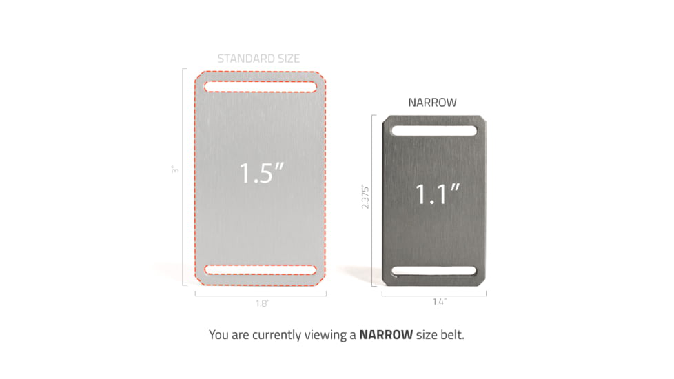 Grip6 Narrow Black Buckle Belt w/Black Strap, 36, NB-NINJA-LS-BLK-1.1-36