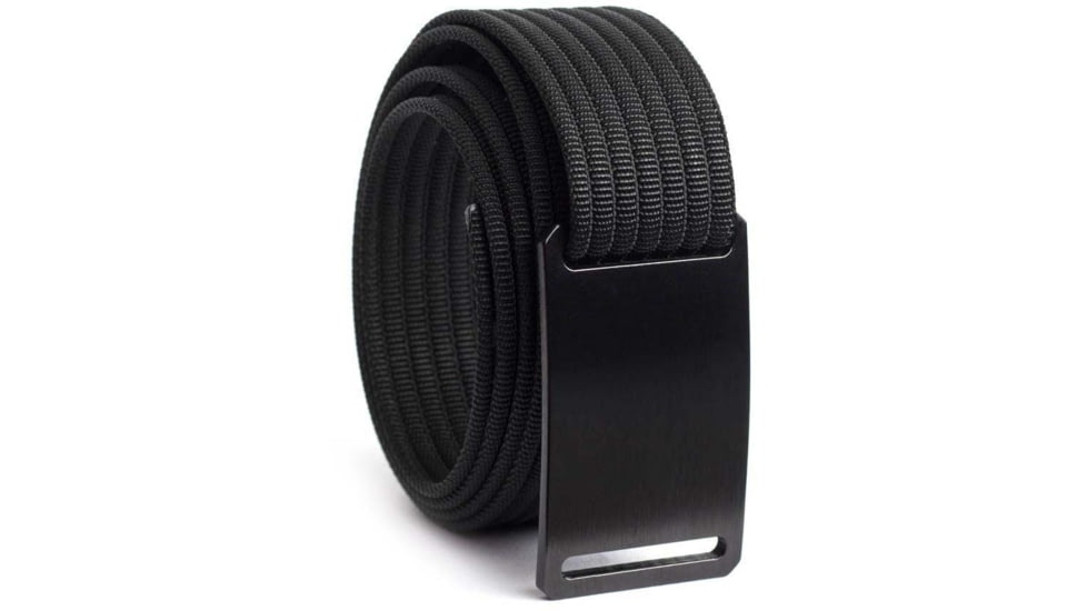 Grip6 Narrow Black Buckle Belt w/Black Strap, 36, NB-NINJA-LS-BLK-1.1-36