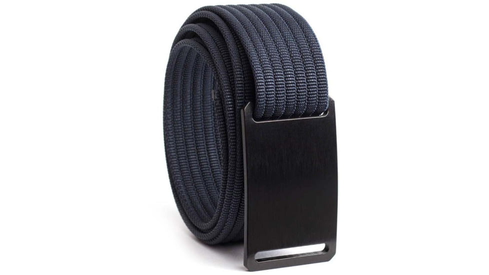 Grip6 Narrow Black Buckle Belt w/Navy Strap, 28, NB-NINJA-LS-NAV-1.1-28