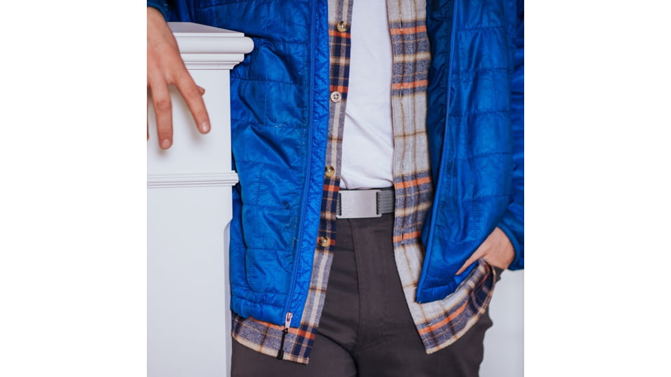 Grip6 Narrow Gunmetal Buckle Belt w/Grey Strap, 44, NB-GUNMETAL-LS-GRY-1.1-44