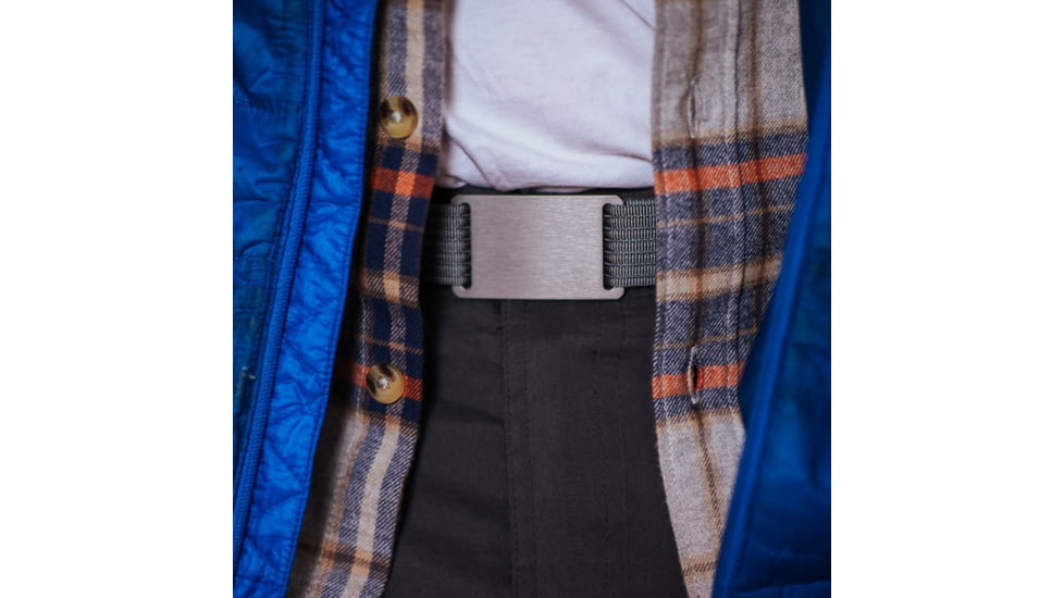 Grip6 Narrow Gunmetal Buckle Belt w/Grey Strap, 44, NB-GUNMETAL-LS-GRY-1.1-44