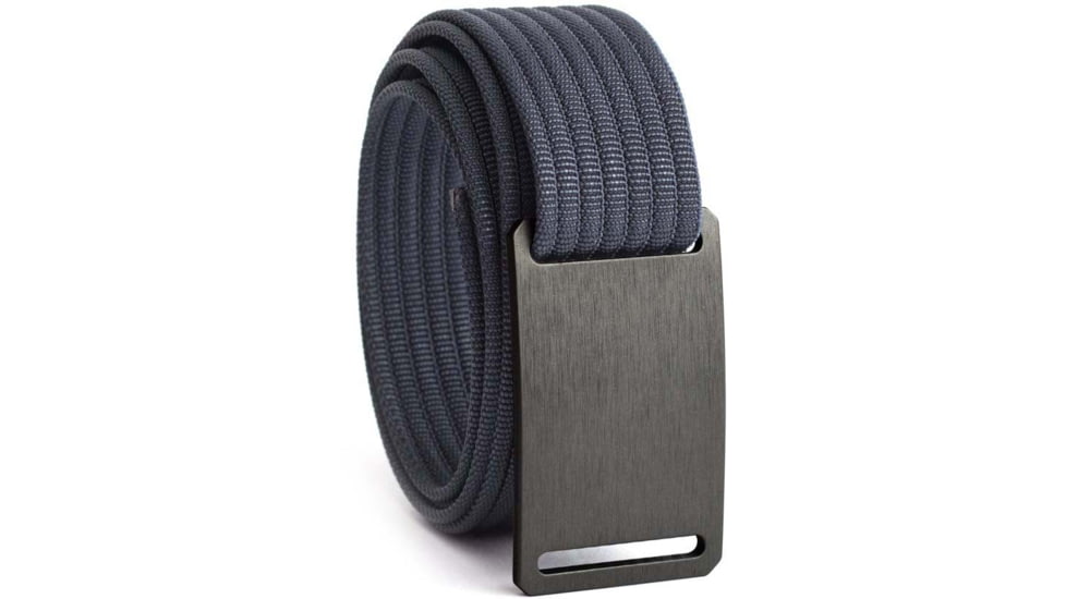 Grip6 Narrow Gunmetal Buckle Belt w/Navy Strap, 28, NB-GUNMETAL-LS-NAV-1.1-28