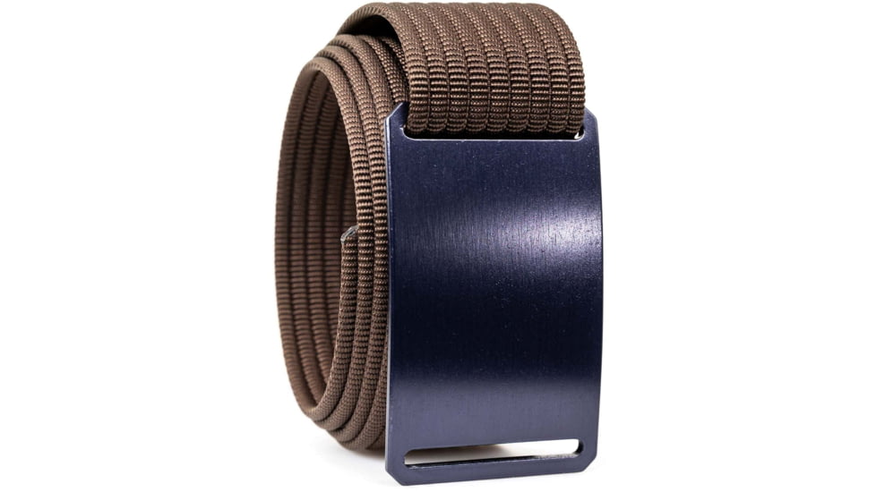 Grip6 Standard Blue Steel Buckle w/Brown Strap, 44, SB-BLUESTEEL-MS-CUB-1.5-44