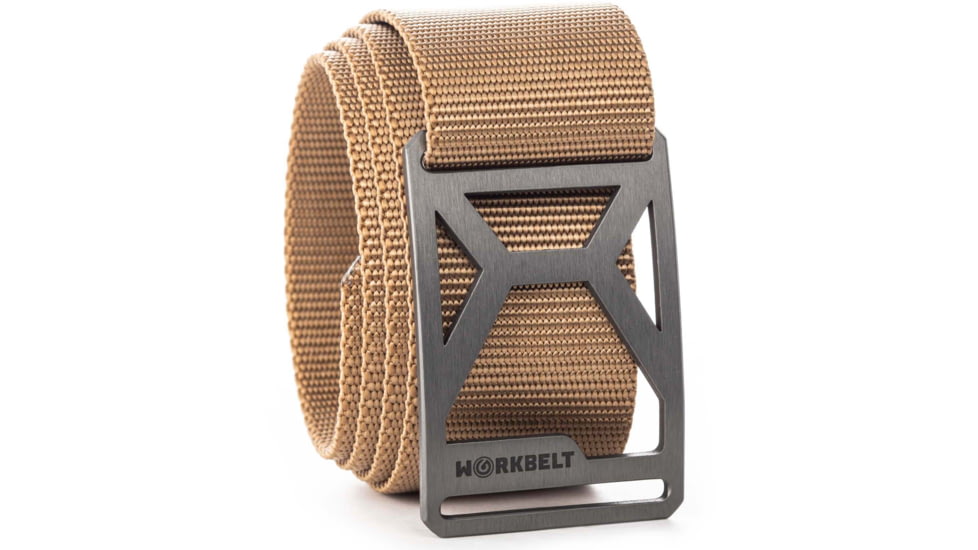 Grip6 Workbelt Pro Grey Buckle w/Brown Strap, OS, WB-GNMTL-PRO-WS-WFG-1.75-OS