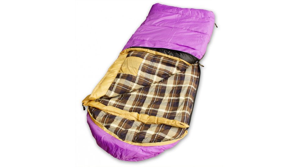 Grizzly Kid +0 Degree Sleeping Bag, Purple, Large, 30062