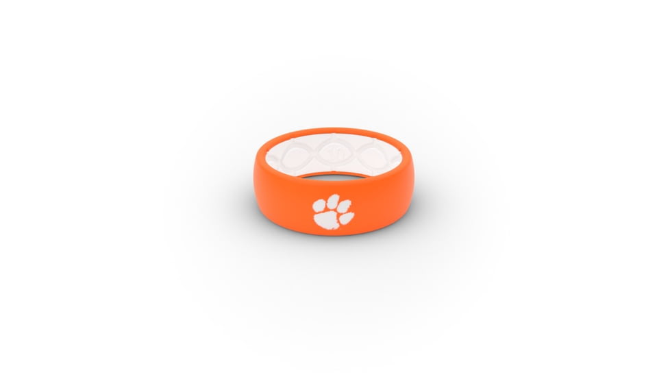 Groove Life Original Collegiate Clemson Silicone Ring, Orange/White, 14 TGV-RNG-OR-CL-CLEM-OW-14