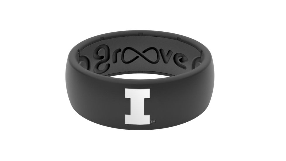 Groove Life Original Collegiate Illinois Silicone Ring, Black, 7 TGV-RNG-OR-CL-ILLI-BK-07