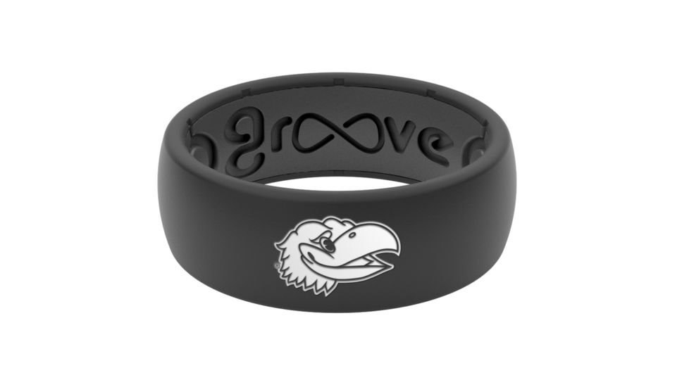 Groove Life Original Collegiate Kansas Silicone Ring, Black, 7 TGV-RNG-OR-CL-KANS-BK-07
