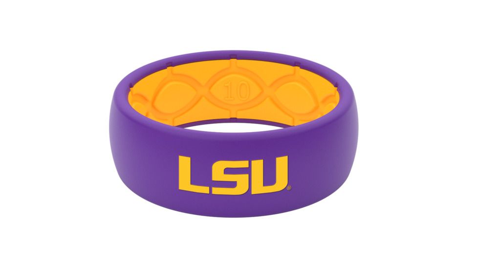 Groove Life Original Collegiate Louisiana State Full Logo Silicone Ring, Purple/Gold, 11, 19808