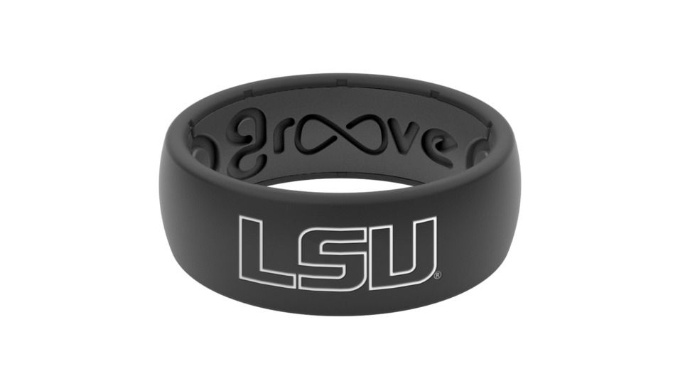 Groove Life Original Collegiate Louisiana State Silicone Ring, Black, 7, 19853