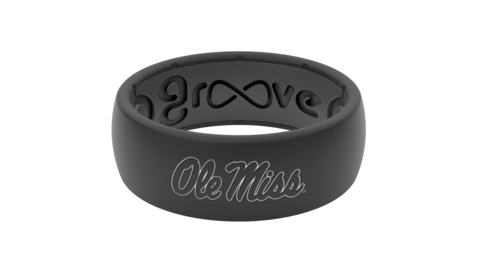 Groove Life Original Collegiate Mississipi Silicone Ring, Black, 7, 12502