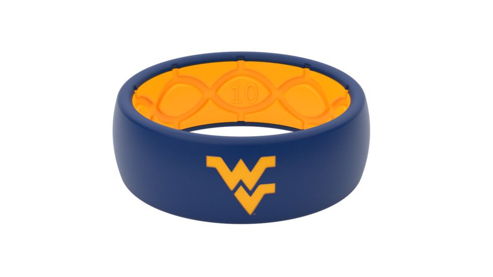 Groove Life Original - Collegiate West Virginia Full Logo Silicone Ring, Blue/Gold, 8, 10824