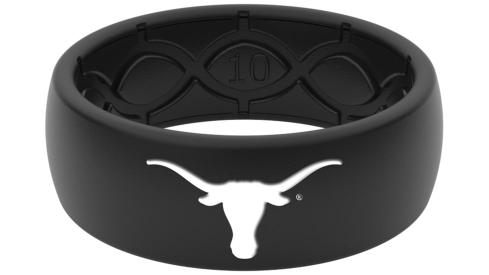 Groove Life Thin Texas Color Logo Silicone Ring, Black, 10, 51516