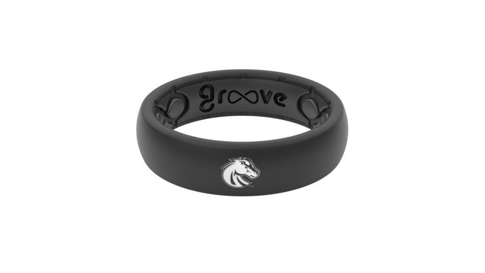 Groove Life Thin - Collegiate  Boise State Silicone Ring, Black, 10 TGV-RNG-TN-CL-BOIS-BK-10