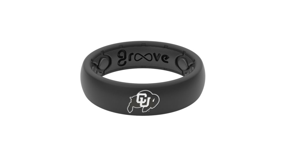 Groove Life Thin - Collegiate Colorado Silicone Ring, Black, 10 TGV-RNG-TN-CL-COLO-BK-10