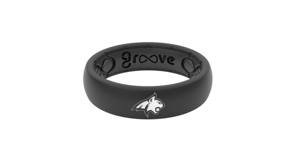 Groove Life Thin - Collegiate Montana State Silicone Ring, Black, 10 TGV-RNG-TN-CL-MTST-BK-10