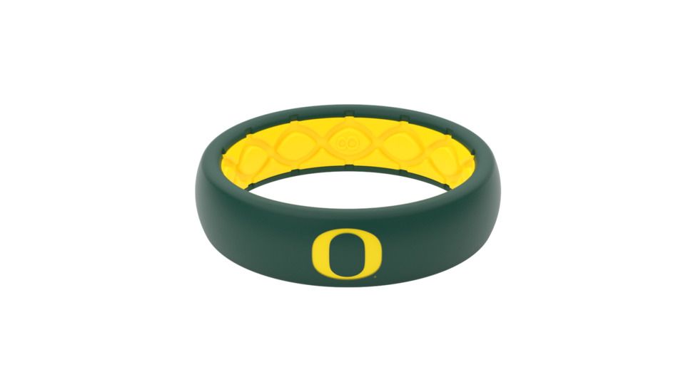 Groove Life Thin - Collegiate Oregon Full Logo Silicone Ring, Green/Yellow, 6, 12392