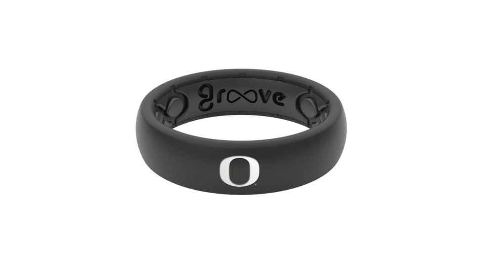 Groove Life Thin - Collegiate Oregon Silicone Ring, Black, 10 TGV-RNG-TN-CL-OREG-BK-10