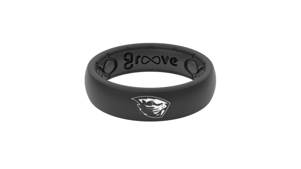 Groove Life Thin - Collegiate Oregon State Silicone Ring, Black, 10 TGV-RNG-TN-CL-ORST-BK-10