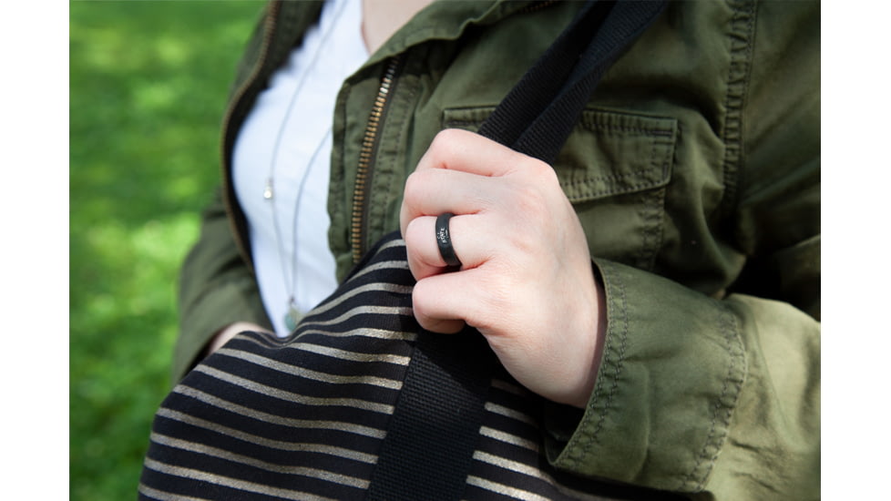 Groove Life Thin Iowa State Logo Silicone Ring, Black, 10, 9815