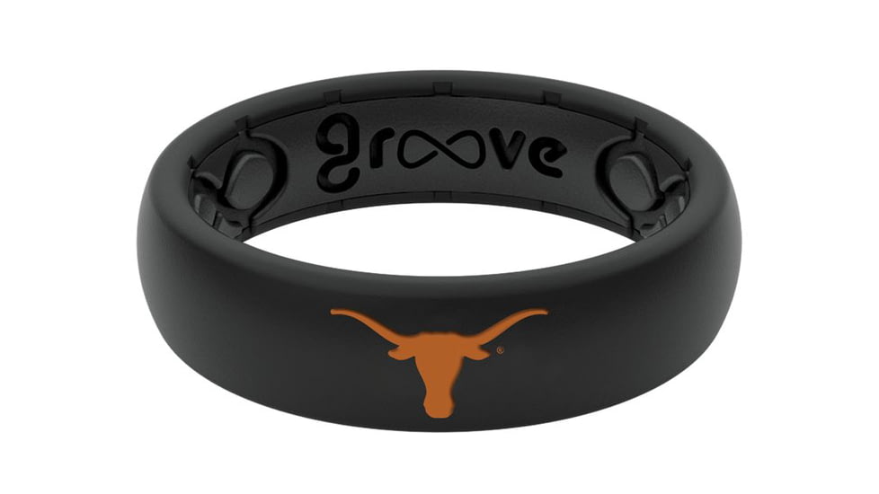 Groove Life Thin Texas Color Logo Silicone Ring, Black, 06, 51479
