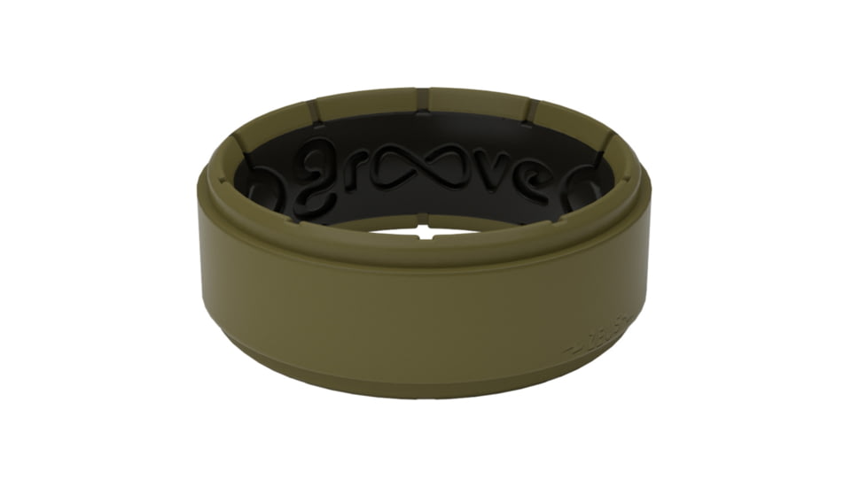 Groove Life Zeus Step Olive Drab Silicone Ring, Green, 08, 25075