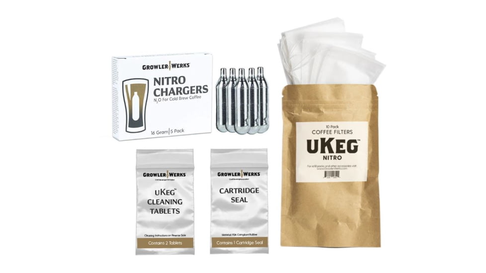 GrowlerWerks Nitro Refill Kit, White, Silver, GWA1011-RFL-05