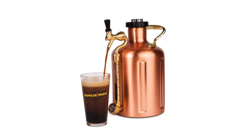 Growlerwerks uKeg 128 oz Pressurized Growler, Copper Plated GWA1002-CU-NB-00