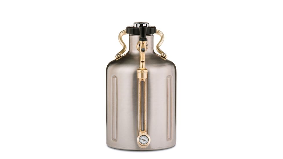 Growlerwerks uKeg 128 oz Pressurized Growler, Stainless Steel GWA1002-ST-NB-00