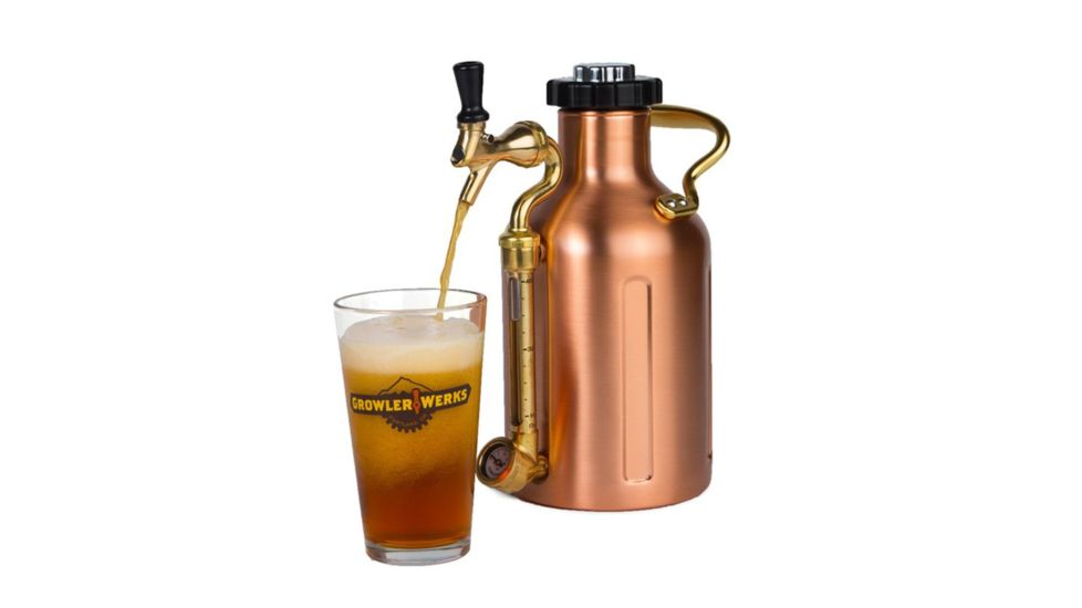 Growlerwerks uKeg 64 oz Pressurized Growler, Copper Plated GWA1001-CU-NB-00