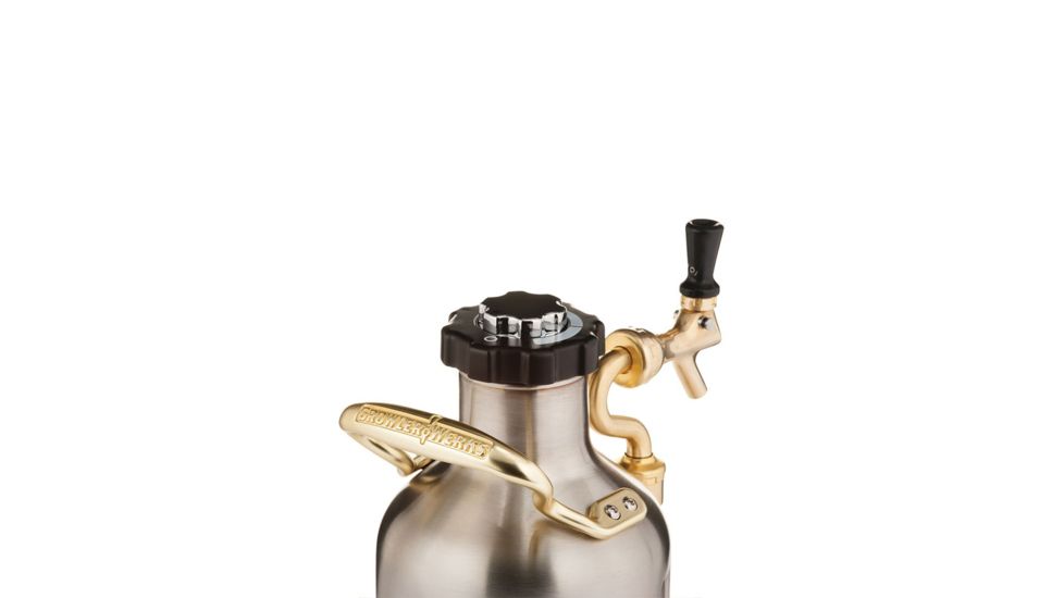 Growlerwerks uKeg 64 oz Pressurized Growler, Stainless Steel GWA1001-ST-NB-00
