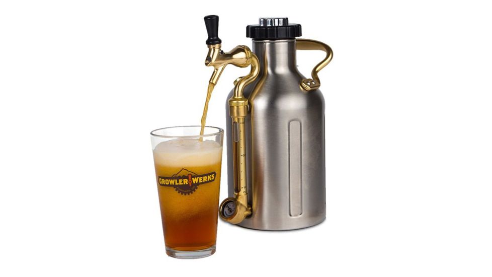 Growlerwerks uKeg 64 oz Pressurized Growler, Stainless Steel GWA1001-ST-NB-00