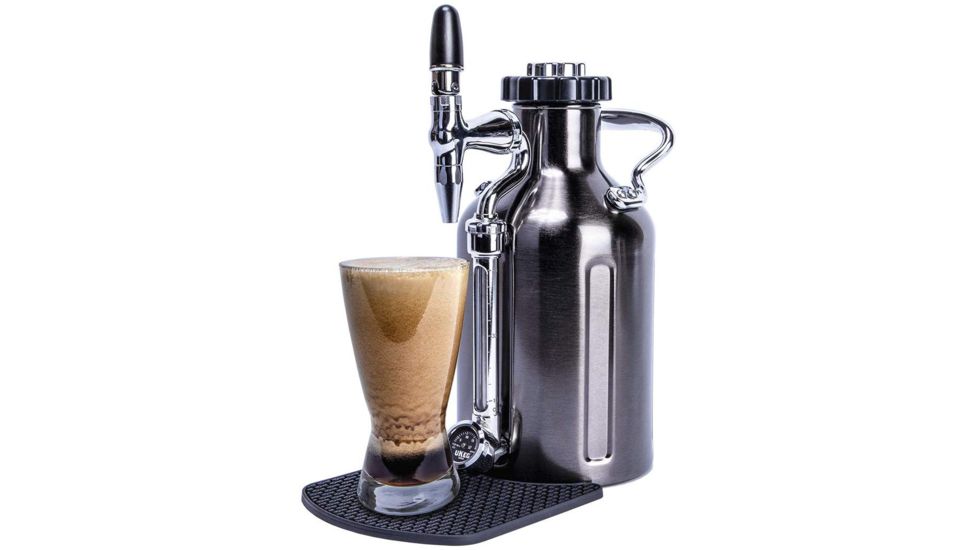 GrowlerWerks uKeg Nitro Cold Brew Coffee Maker, Black Chrom, 50 oz, GWA1058-BC-NB-N2