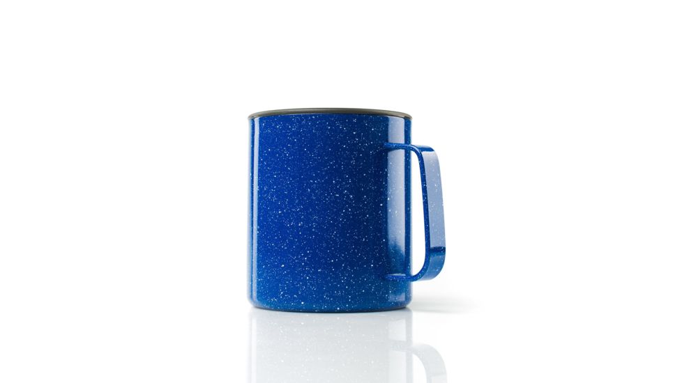 GSI Glacier Stainless 15oz Camping Double Wall Cup, Blue Speckle, 63242