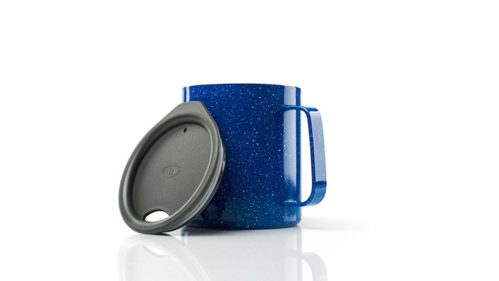 GSI Glacier Stainless 15oz Camping Double Wall Cup, Blue Speckle, 63242