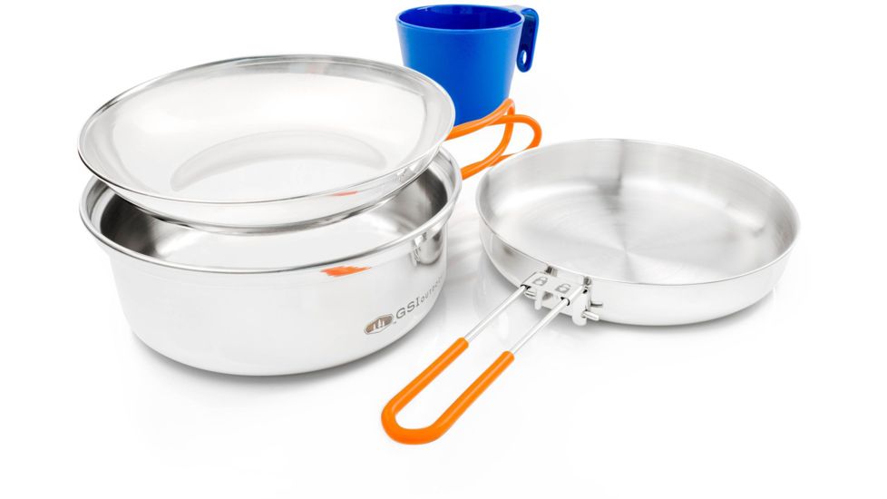 GSI Glacier Stainless Mess Kit, 1-Person, 68125