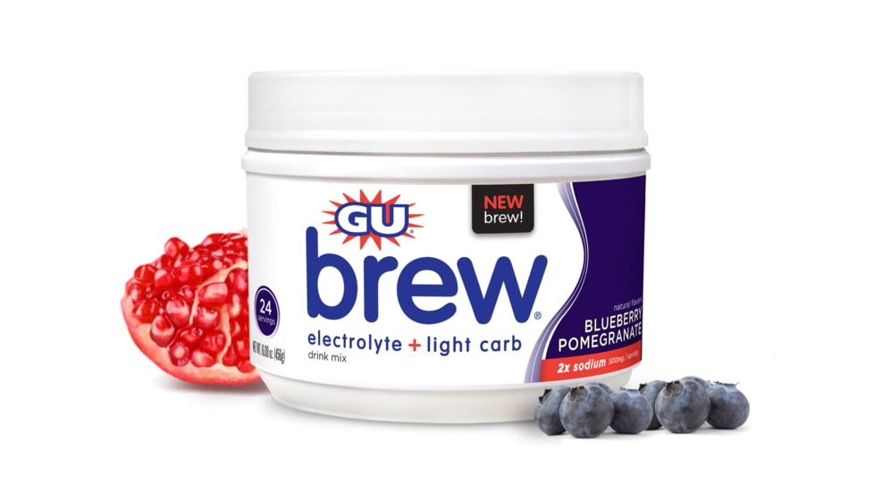 GU Blueberry Pomegranate Electrolyte Brew Canister-24 Servings