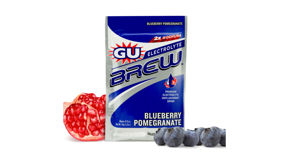 GU Blueberry Pomegranate Electrolyte Brew Packets - Clearance-Single