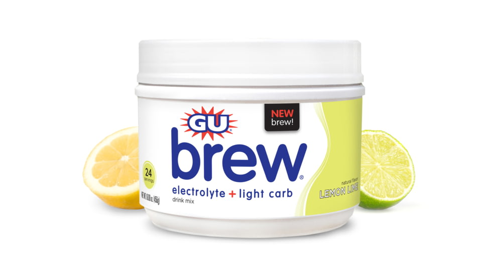 GU Lemon Lime Electrolyte Brew Canister-24 Servings