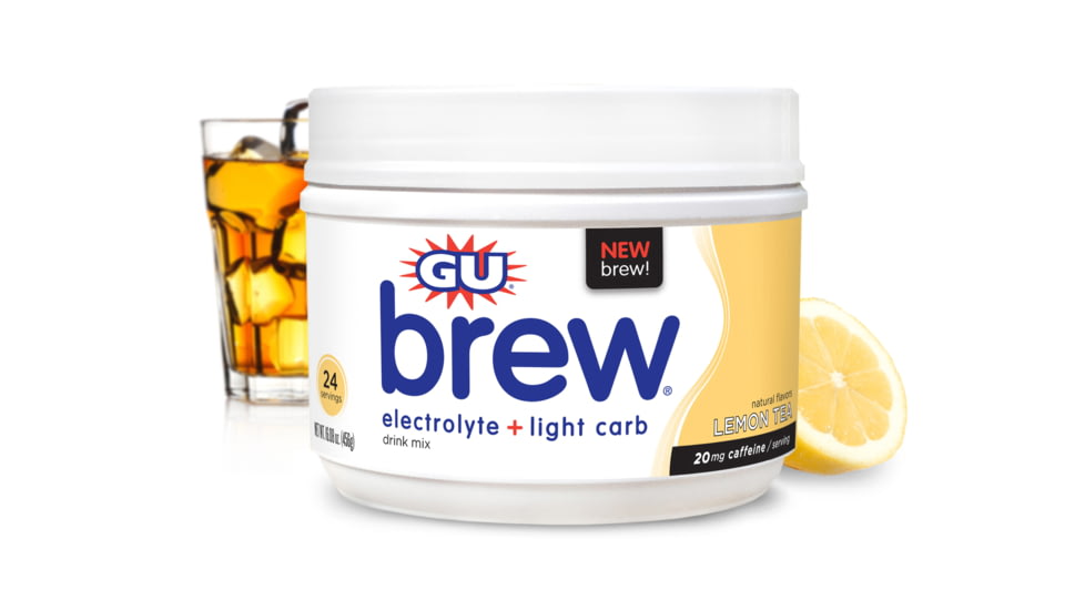 GU Lemon Tea Electrolyte Brew Canister-24 Servings