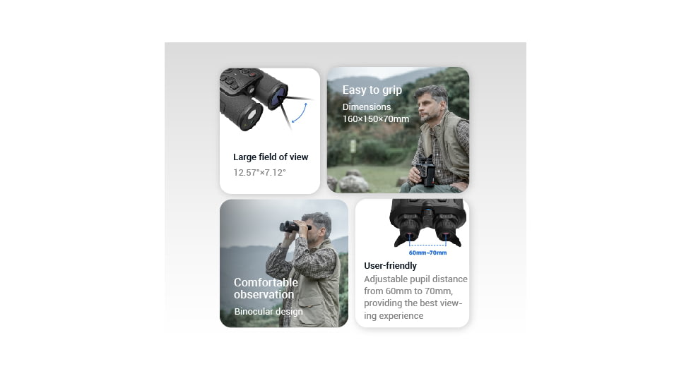 Guide Sensmart DN Series DN30 1.9-15.2x30mm Night Vision Binocular, 3840x2160, Black, DN30