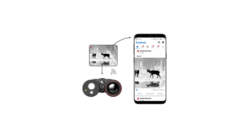 Guide Sensmart TN series LRF TN630 2.0-16x30mm Thermal Binocular, 640x480, Black, TN630LRF