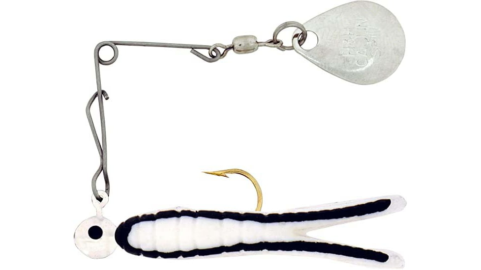 H&amp;H Lure Company Cajun Super Spin, White/Black Stripe,Nickel Blade, 1/8oz, CSS-18N
