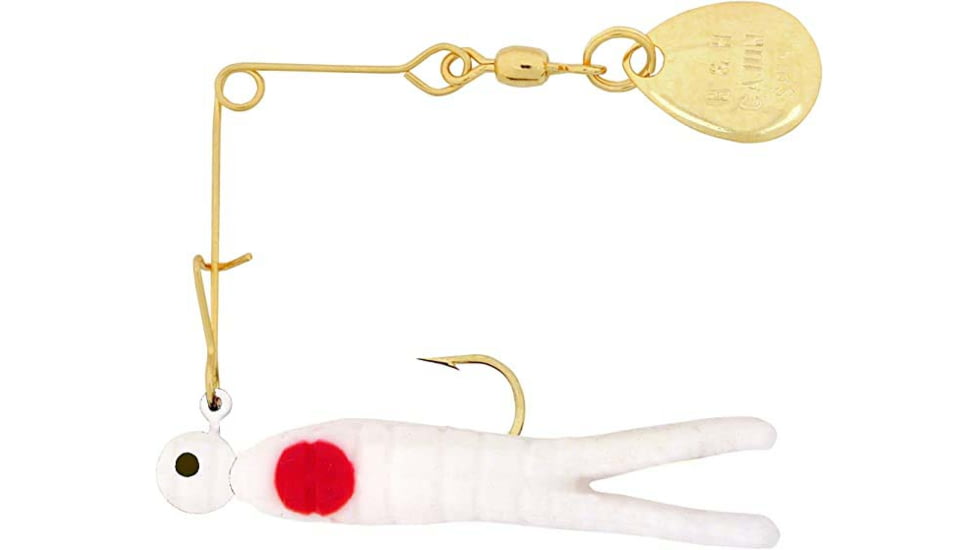 H&amp;H Lure Company Cajun Super Spin, White/Red Dot, Gold Blade, 1/8oz, CSS-13G