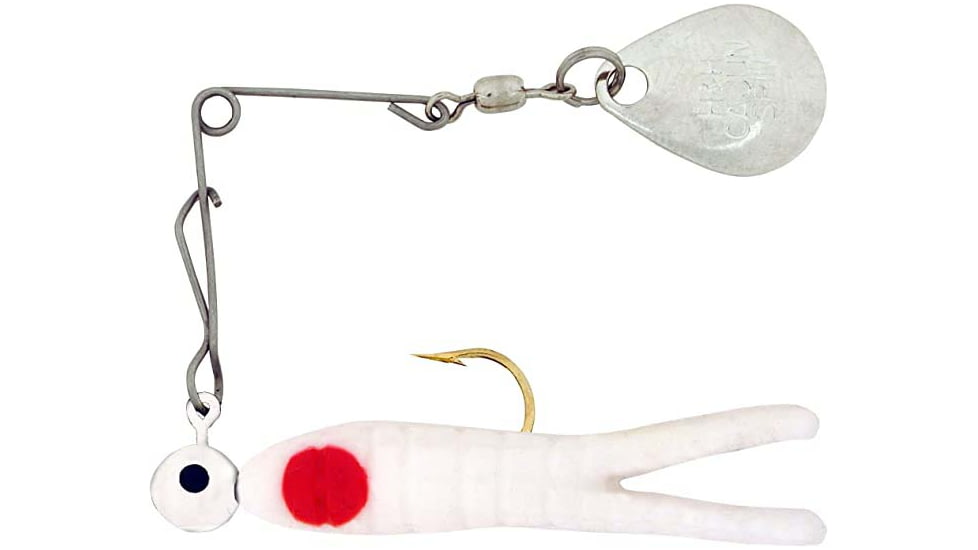 H&amp;H Lure Company Cajun Super Spin, White/Red Dot, Nickel Blade, 1/8oz, CSS-13N
