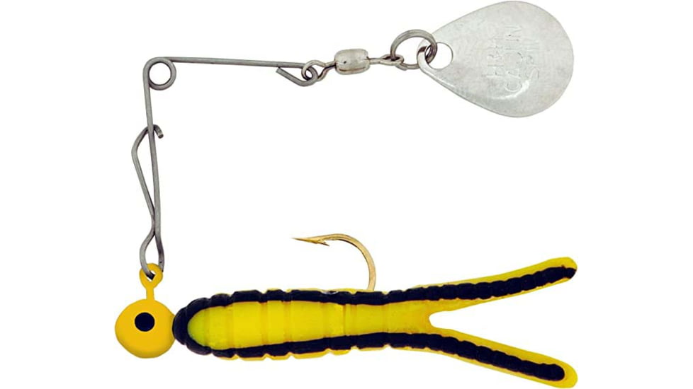 H&amp;H Lure Company Cajun Super Spin, Yellow/Black Stripe, Nickel Blade, 1/8oz, CSS-19N