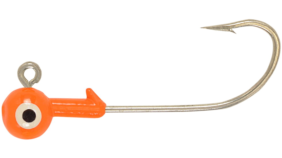 H&amp;H Lure Company Cocahoe Round SW Jighead, 1/16 oz, Sz 1 Hook, Orange 10/Pack, C1610-04