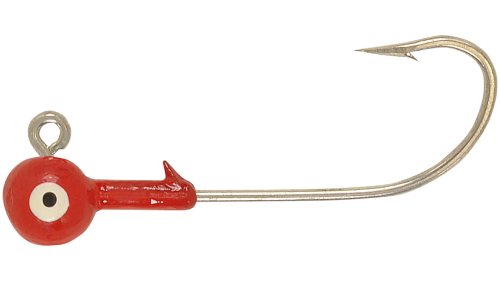 H&amp;H Lure Company Cocahoe Round SW Jighead, 1/4 oz, 2/0 Hook, Red 10/Pack, C1410-01