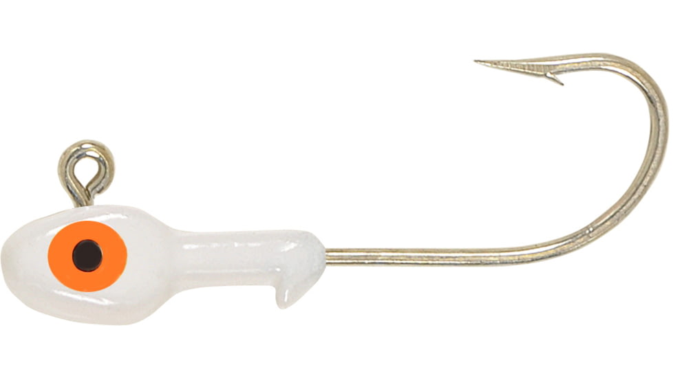 H&amp;H Lure Company Double Eye SW Jighead 1/4 oz, 2/0 Hook, White, 10/Pack, D1410-02