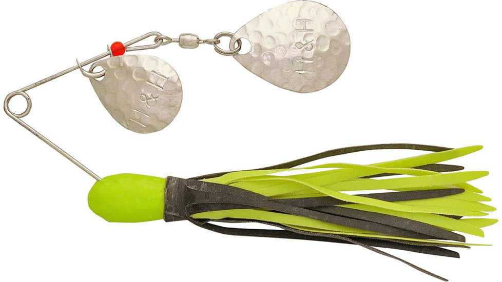 H&amp;H Lure Company Double Spinner, Black/Chartreuse, 3/8oz, HHDS115-27